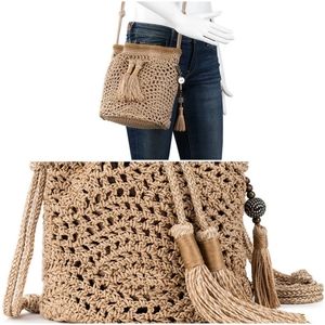 LeSak Crochet Bucket Crossbody Bag- Like New!